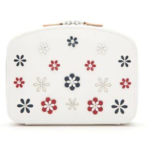 WOLF Blossom Zip Jewelry Case in White